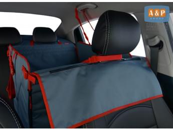 Автогамак Happy Dog Premium (Хэппи Дог Премиум). На половину сиденья. Цвет: маренго с красной окантовкой.