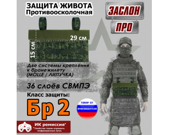 Защита живота противоосколочная "Заслон ПРО". Класс защиты Бр 2. Цвет: ЕМР (цифра).