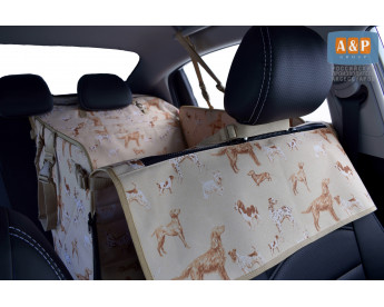 Автогамак Happy Dog Premium (Хэппи Дог Премиум). На половину сиденья. Цвет: выставка собак.