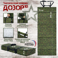 Коврик тактический "Дозор", толщина 10 мм. Цвет: ЕМР (цифра) с черными стропами.