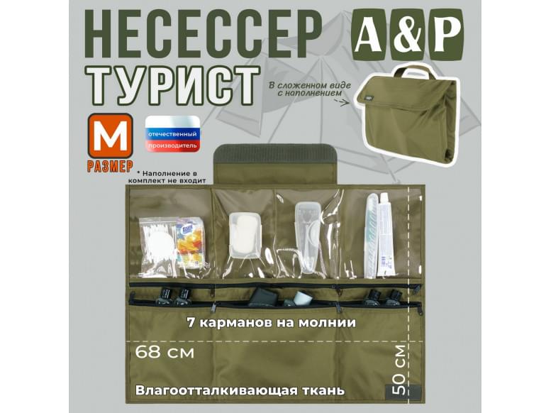 Несессер мужской дорожный "Турист" (размер M). 